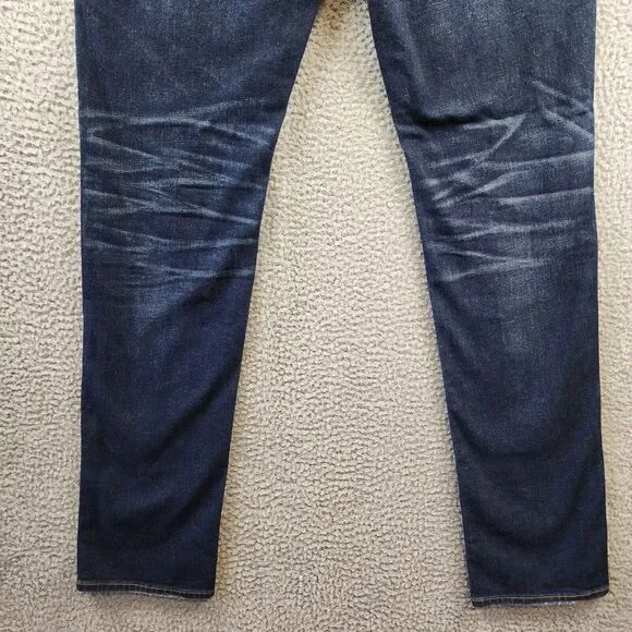Joe's Jeans The Asher Slim Fit Jeans Mens 31 Navy Denim Faded Button Zip Closure - Picture 14 of 15